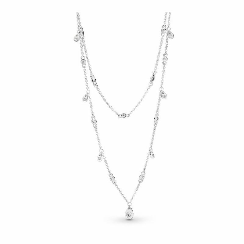 Pandora Australia Chandelier Droplets Necklace - Sterling Silver | FHCVLG978